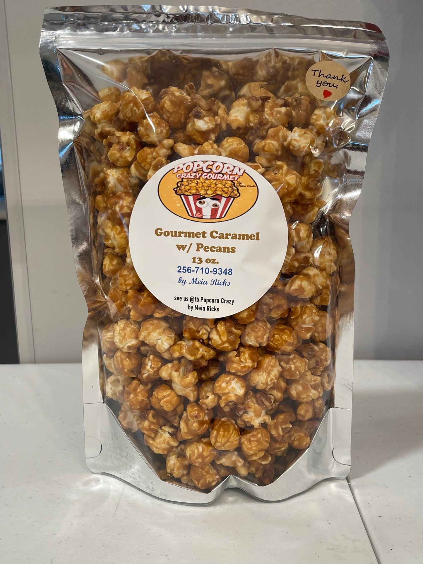 Gourmet Caramel with Pecans Popcorn 13 oz.
