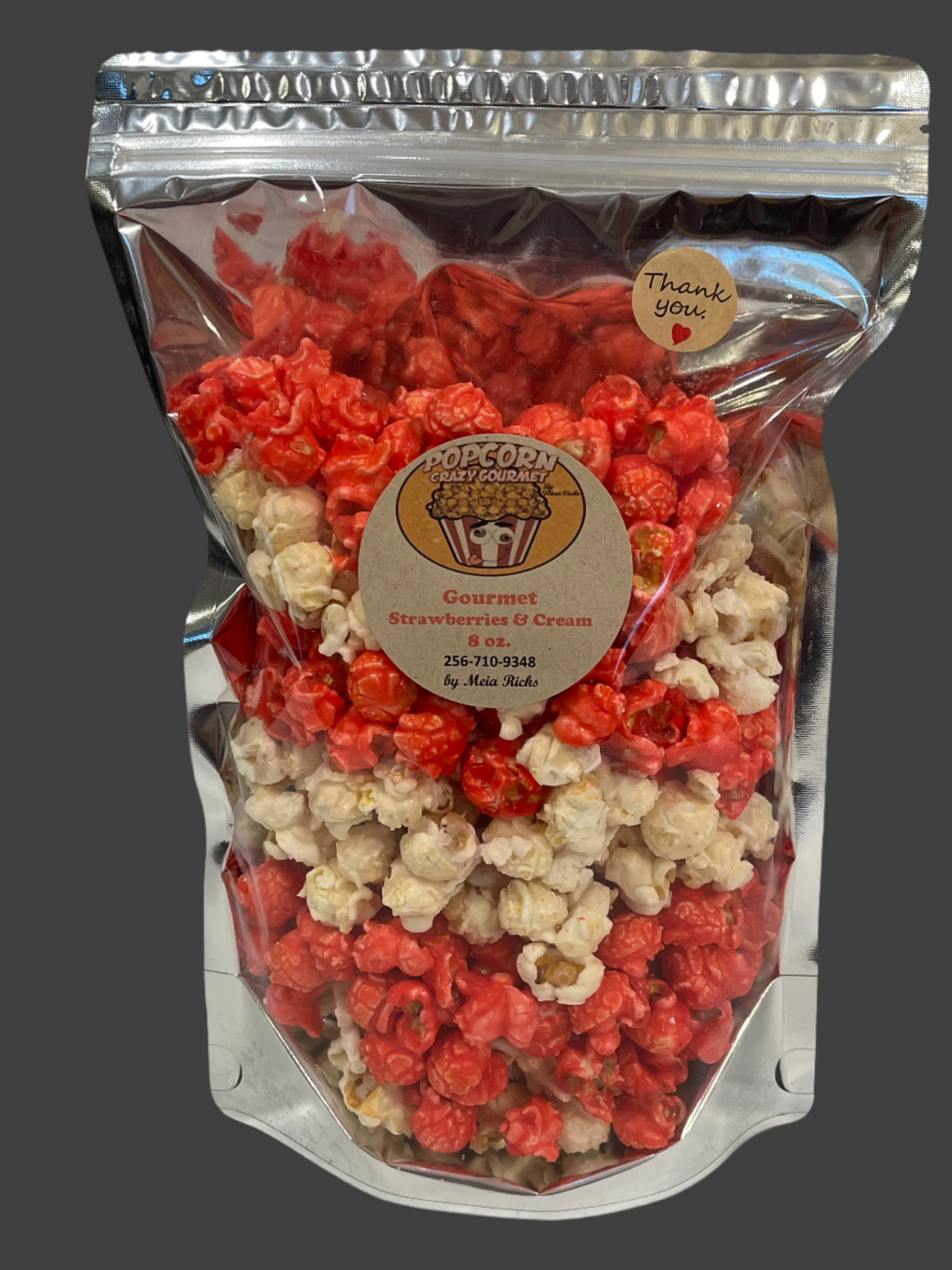 Gourmet Strawberries and Cream Popcorn 8 oz. "Seasonal Oct. - March"
